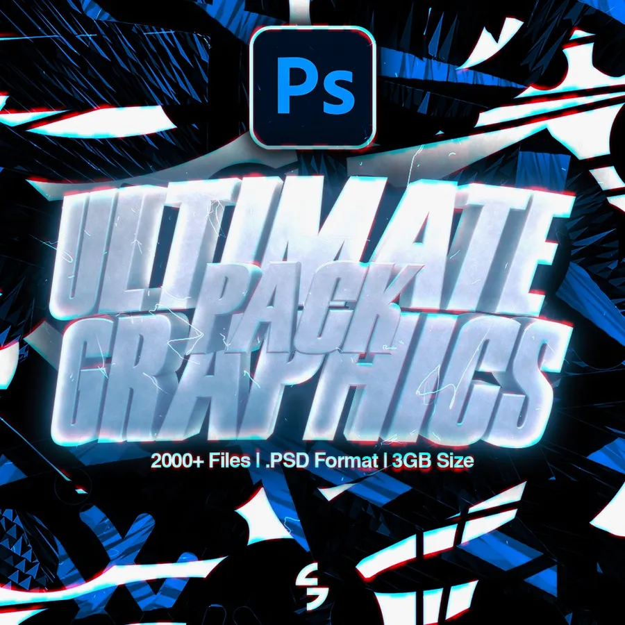 Ultimate Graphics Pack for Photoshop by GstaikDesigns: 2000+ PSD files, 3GB of graphic design assets