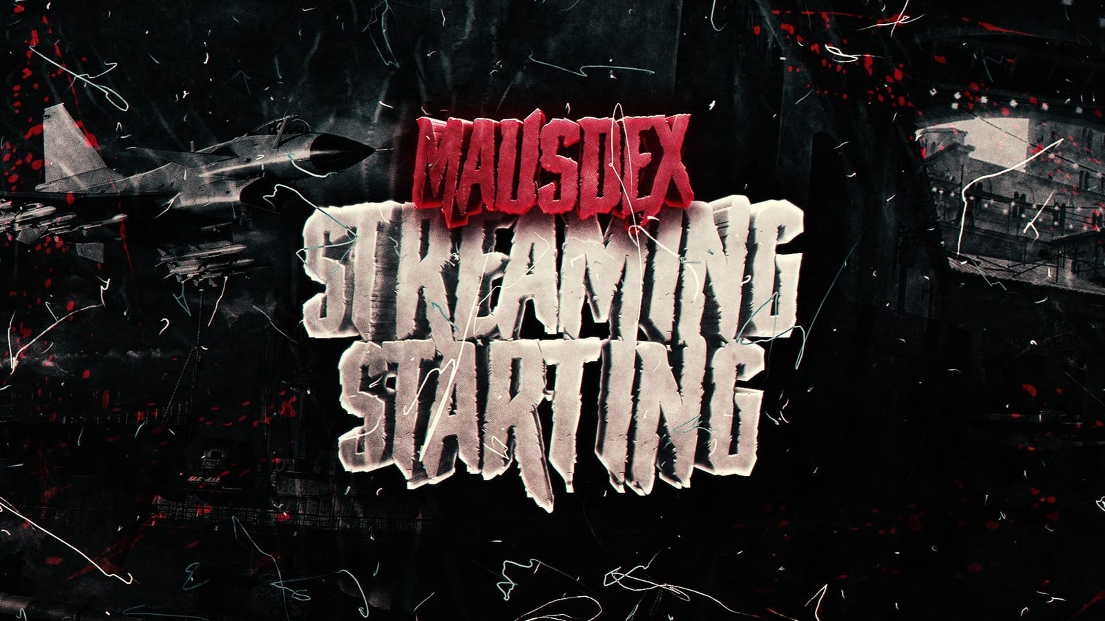 Custom Twitch stream starting screen and livestream overlay graphics by GstaikDesigns for MAUSDEX, gaming stream design with bold 3D text